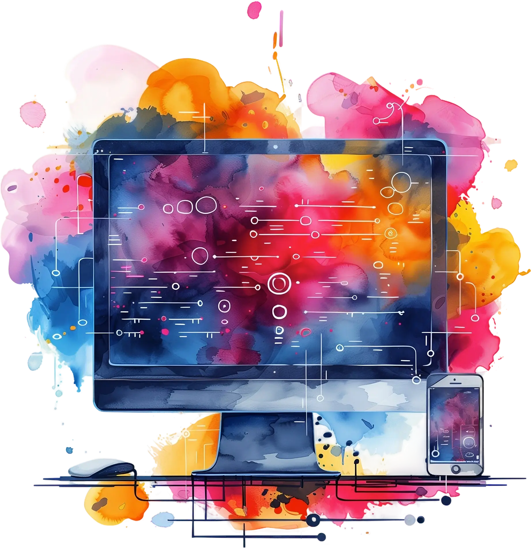 Reimagine digital transformation services illustration